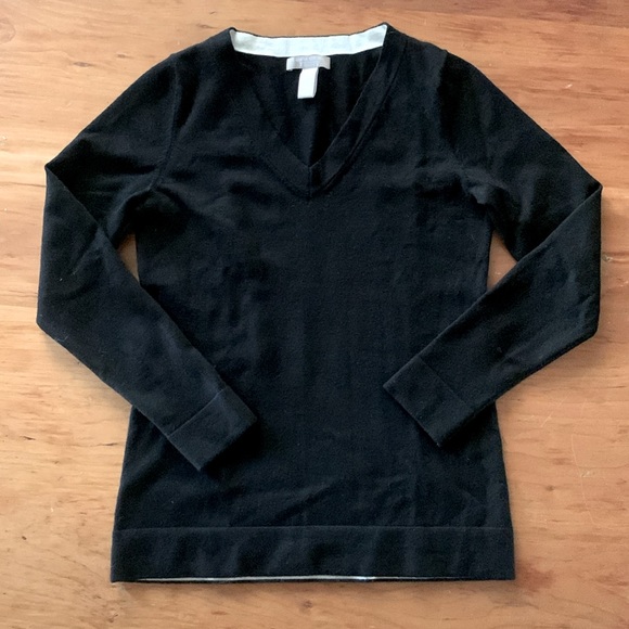 BANANA REPUBLIC - Longline Merino V-neck Sweater - Picture 3 of 8